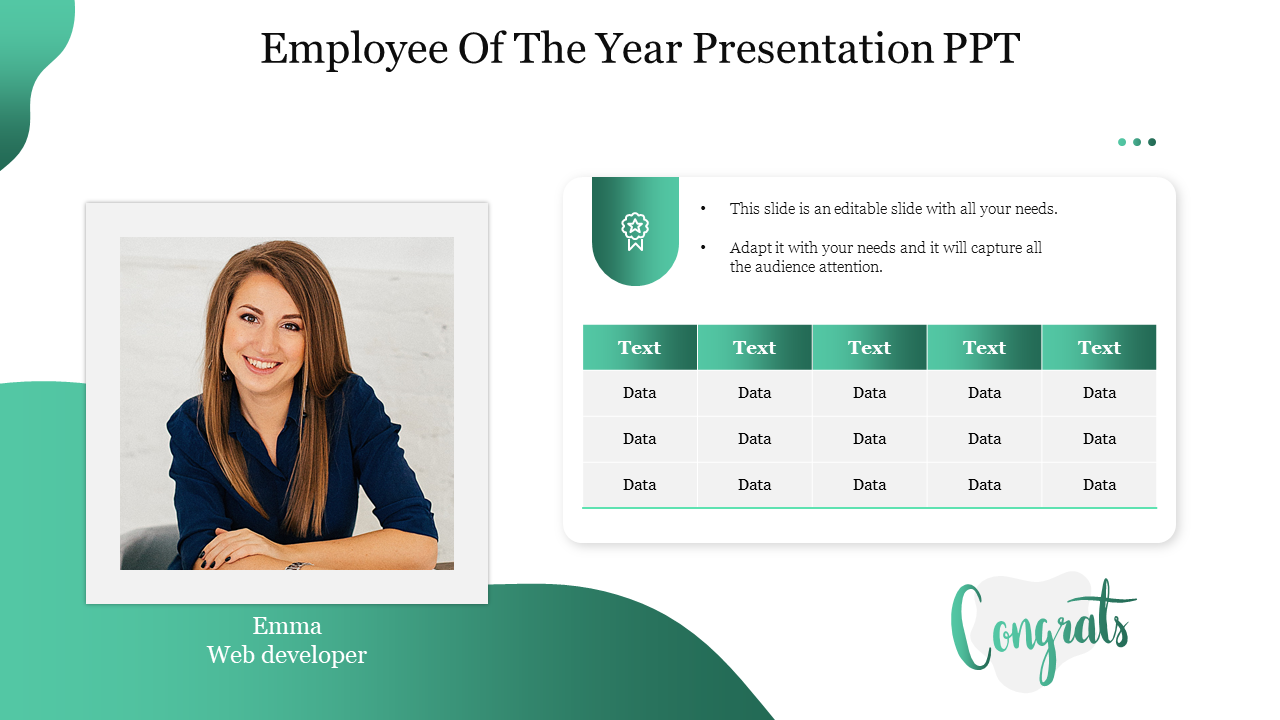 Employee Of The Year Presentation PPT